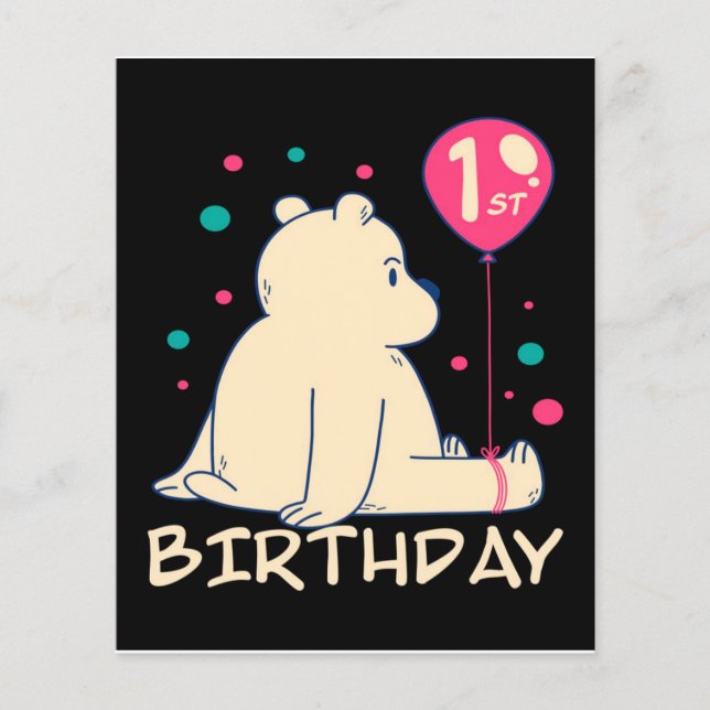 Papier Anniversaire 1 an | Bébé de 1 an | Premier cadeau  (Devant)