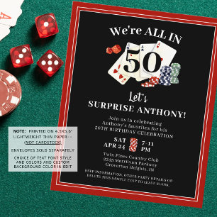 Papier Anniversaire Casino Poker Surprise Budget Invitati