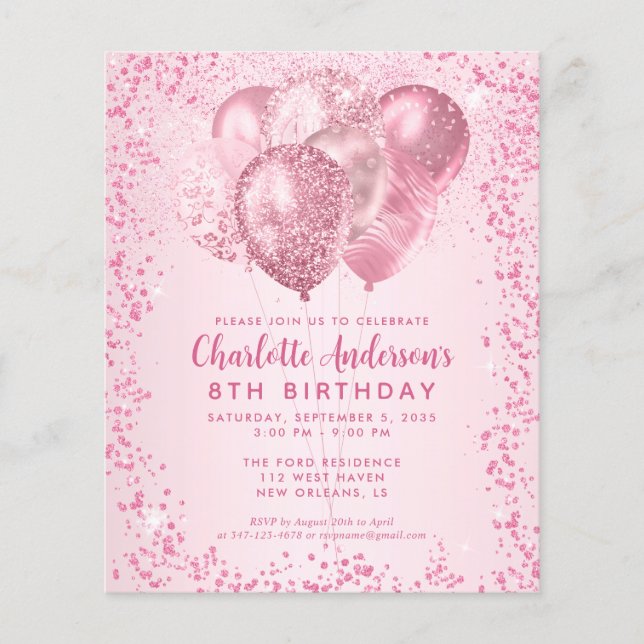 Papier Anniversaire de enfant de ballons de Parties scint (Devant)