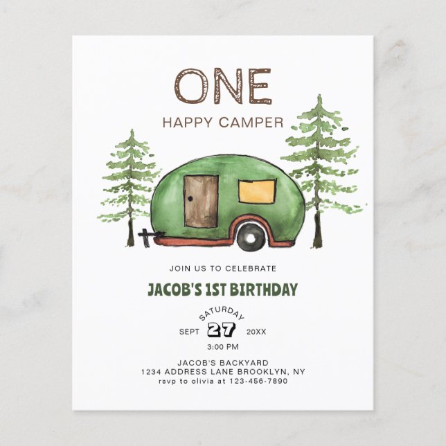 Papier Anniversaire de enfant de Camper Happy Camper Camp (Devant)