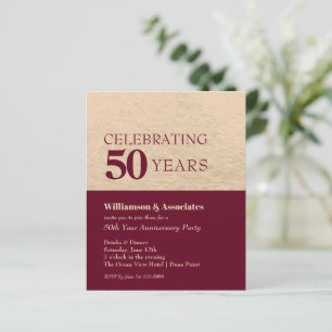 Papier Anniversaire des affaires Bourgogne et Gold Invita