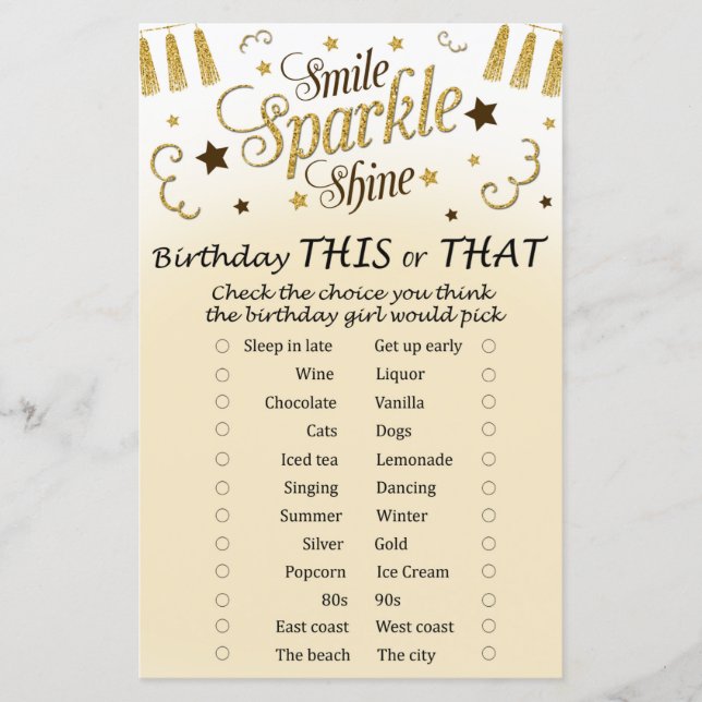 Papier Anniversaire d'or Ce ou ce jeu (Devant)