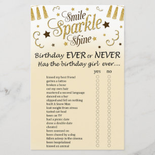 Papier Anniversaire d'or Jamais ou jamais Jeu