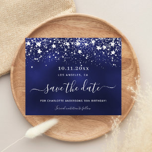 Papier Anniversaire marine bleu argent fête enregistrer l