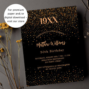 Papier Anniversaire noir confetti invitation budget