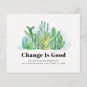 Papier Annonce de déménagement aquarelle cactus budget