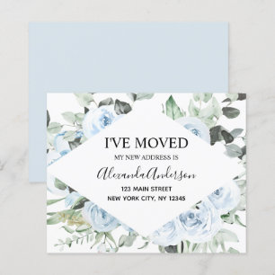 Papier Annonce de déménagement florale bleue poussiéreuse