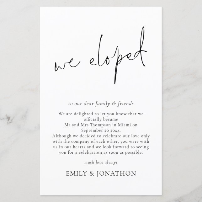 Papier Annonce de Fugue de Budget Nous Nous Sommes Enfuis (Devant)