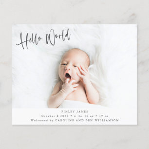 Papier Annonce de naissance double face Budget Two Photo
