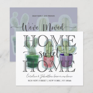 Papier Annonce de nouvelle maison aquarelle Cactus pas ch