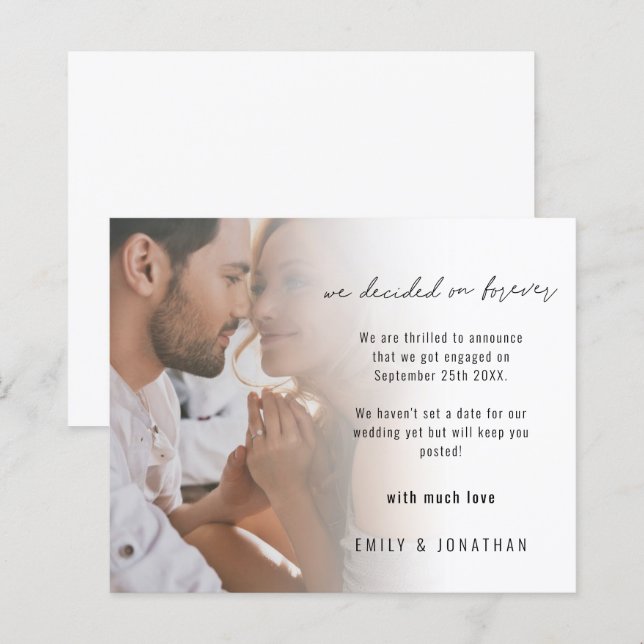 Papier Annonce du Fiançailles de script photo budgétaire (Devant / Derrière)