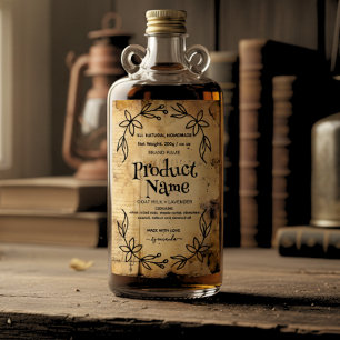 Papier antique Étiquette style apothecaire
