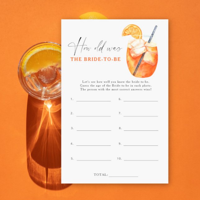 Papier Aperol cocktail - Quel âge avait la mariée pour êt (Créateur téléchargé)