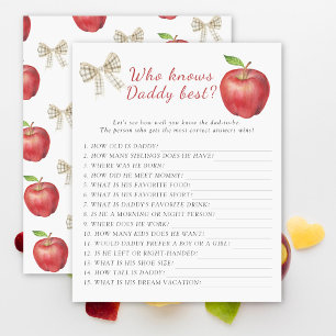 Papier Apple baby shower Qui connaît papa meilleur jeu