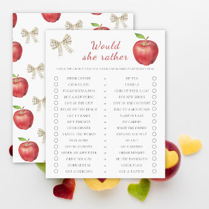 Papier Apple baby shower Voudrait-elle Plaire jeu