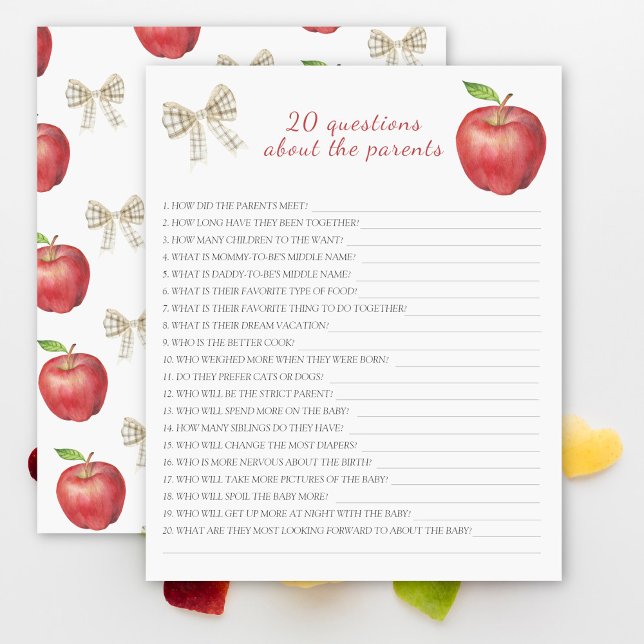 Papier Apple et bow - 20 questions sur les Parents (Créateur téléchargé)