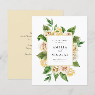Papier Apricot Aquarelle Rose anglais Enregistrer la date
