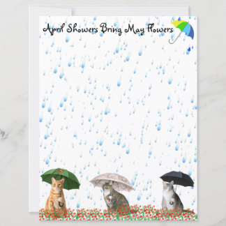 Papier April Showers and Cats Stationery