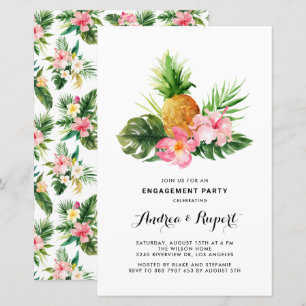 Papier Aquarelle Ananas Tropical Engagement
