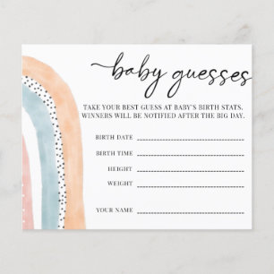 Papier Aquarelle arc-en-ciel Baby shower bébé Guesses