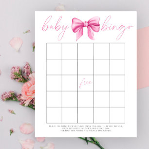 Papier Aquarelle arc rose Baby Bingo jeu
