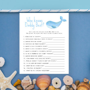 Papier Aquarelle baleine - Jeu Qui connaît le mieux papa