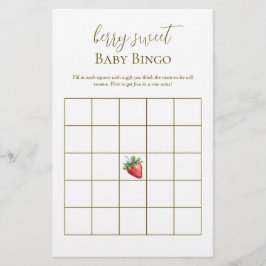 Papier Aquarelle Berry Sweet Baby shower Jeu de Bingo
