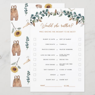 Papier Aquarelle Boho Genre Neutre Baby shower Jeux