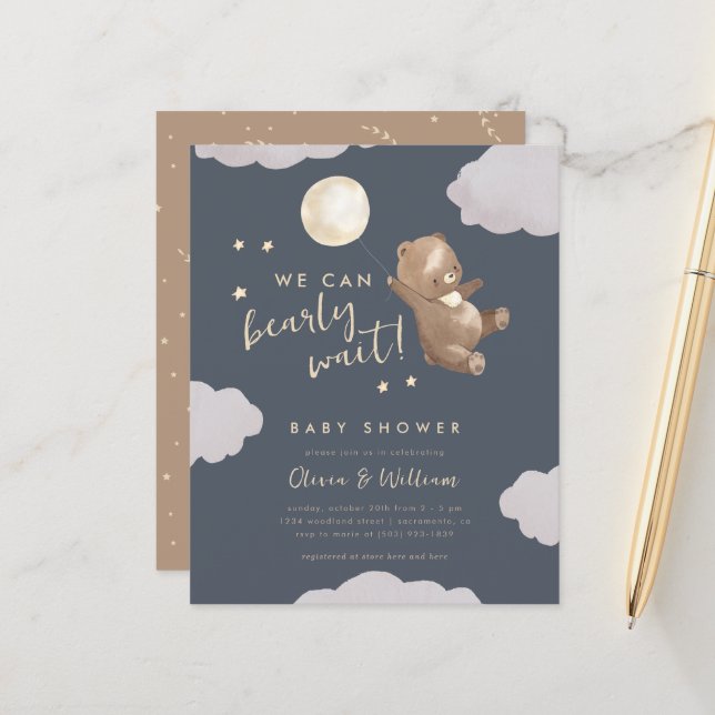 Papier Aquarelle budgétaire nous pouvons attendre le Baby (Devant/Arrière en situation)