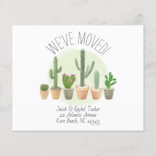 Papier Aquarelle Cactus Nous avons déplacé Faire-part de