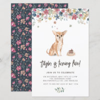 Aquarelle Chihuahua Chien Invitation d'anniversair