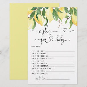 Papier Aquarelle Citron Baby shower Waches for Baby Card