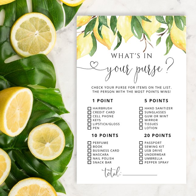 Papier Aquarelle Citron Ce qui est dans votre jeu de sacs (Créateur téléchargé)