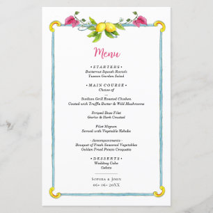 Papier Aquarelle Citron Mariage méditerranéen