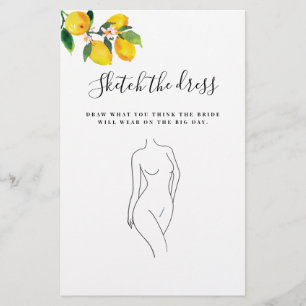 Papier Aquarelle Citron Mariage robe Fête des mariées Jeu