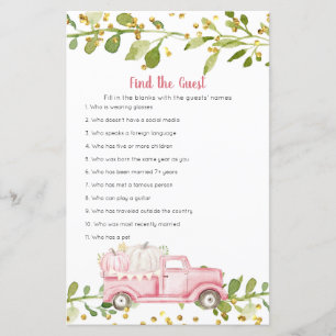Papier Aquarelle de camion Citrouille rose Trouvez le jeu