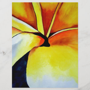Papier Aquarelle de fleur frangipani tropicale art abstra
