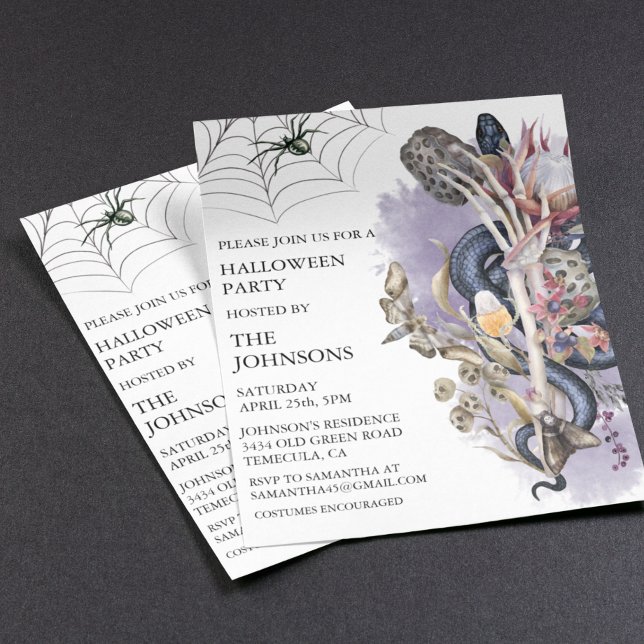 Papier Aquarelle de serpent floral d'Halloween (Créateur téléchargé)