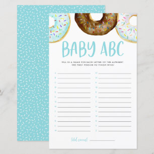 Papier Aquarelle Donuts Baby ABC Baby shower Jeu