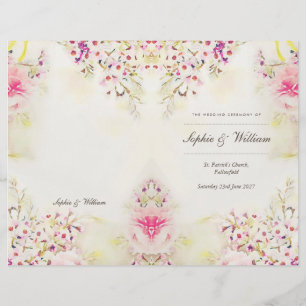 Papier Aquarelle Floral Boho Vintage Livret couverture