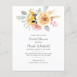 Papier Aquarelle Floral Nuptiale Invitation