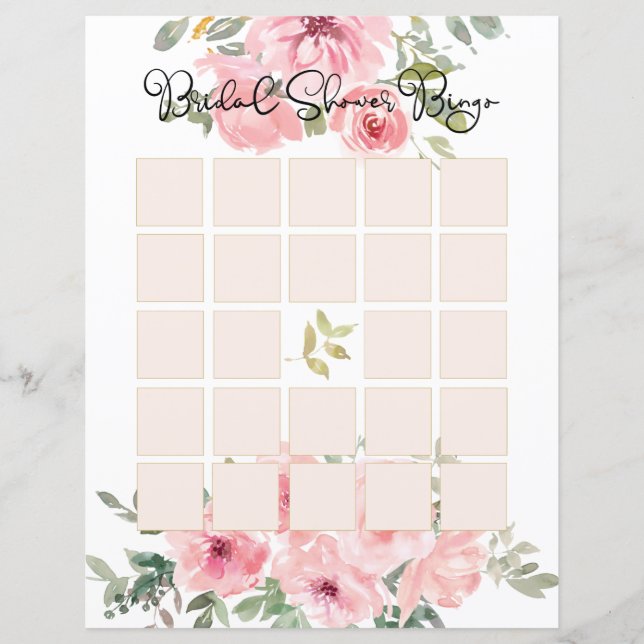 Papier Aquarelle Lush Blush rose Floral Bingo (Devant)