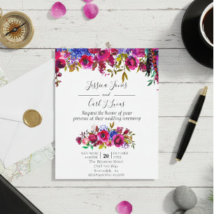 Papier Aquarelle mariage Joyau floral brillant Tone Rouge
