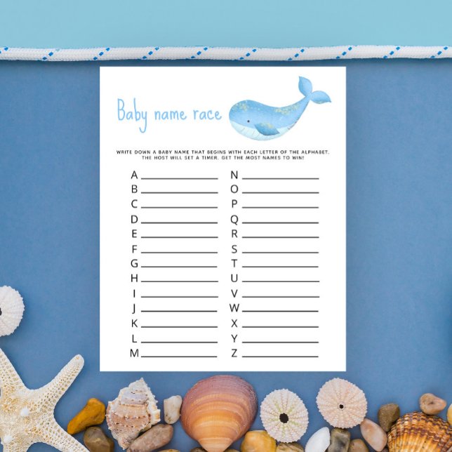 Papier Aquarelle marine - Baby name race jeu (Créateur téléchargé)