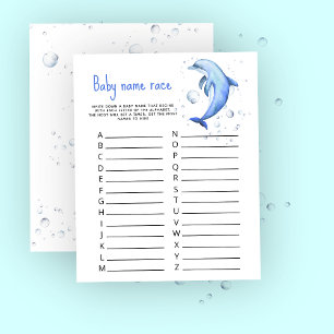Papier Aquarelle marine - Jeu de course de noms de bébé