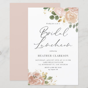 Papier Aquarelle Mauve Peach Flowers Déjeuner nuptial
