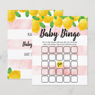 Papier Aquarelle moderne citron Baby shower Bingo