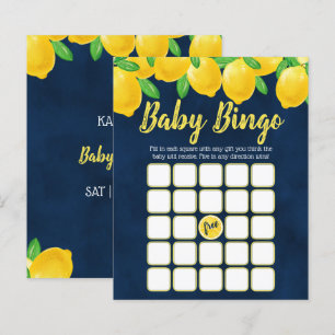 Papier Aquarelle moderne citron Baby shower Bingo