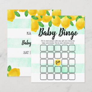 Papier Aquarelle moderne citron Baby shower Bingo