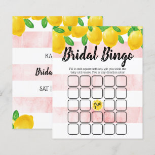 Papier Aquarelle moderne citron Fête des mariées Bingo